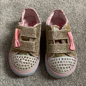 Gold and Pink Twinkle Toes Sneakers